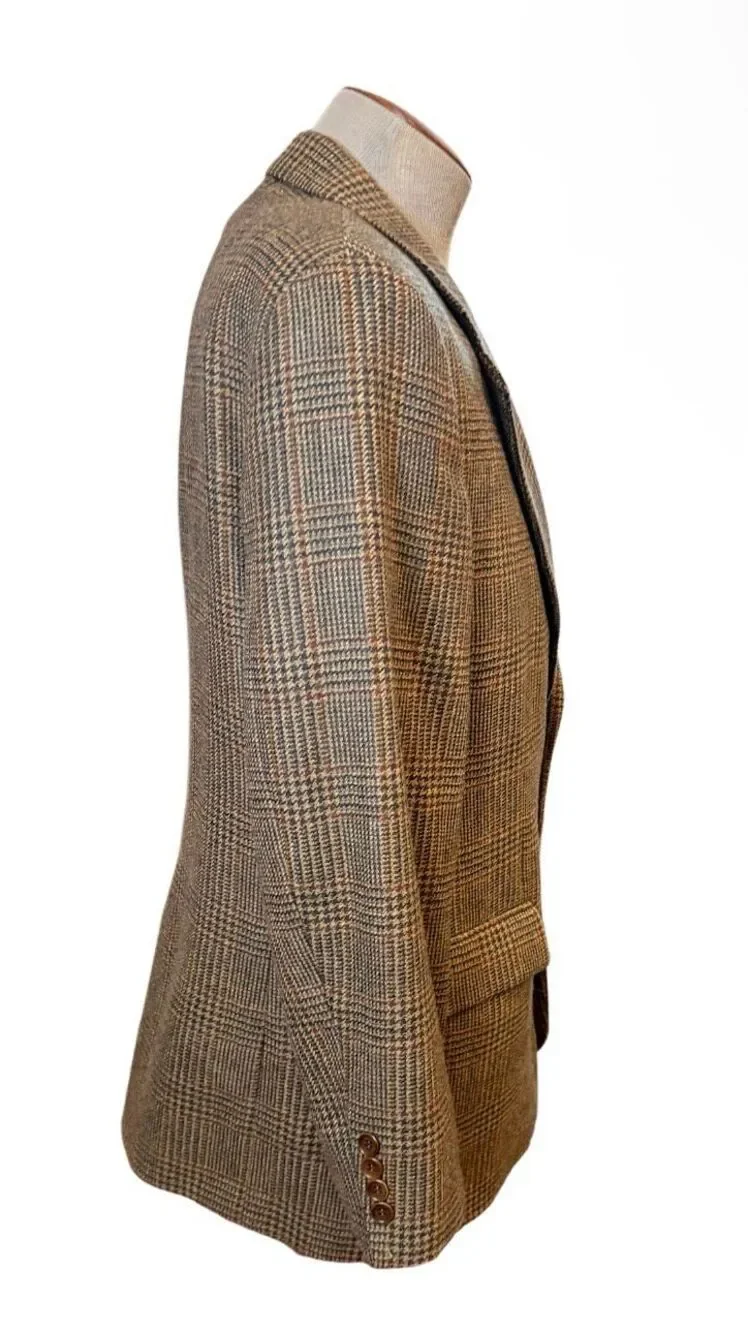 Brooks Brothers 346 Glen Plaid Spirt Coat Blazer 44S